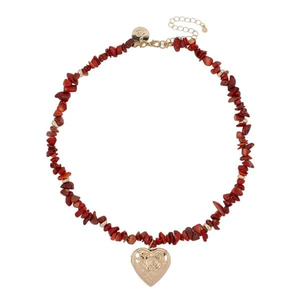 Necklace medaillion red