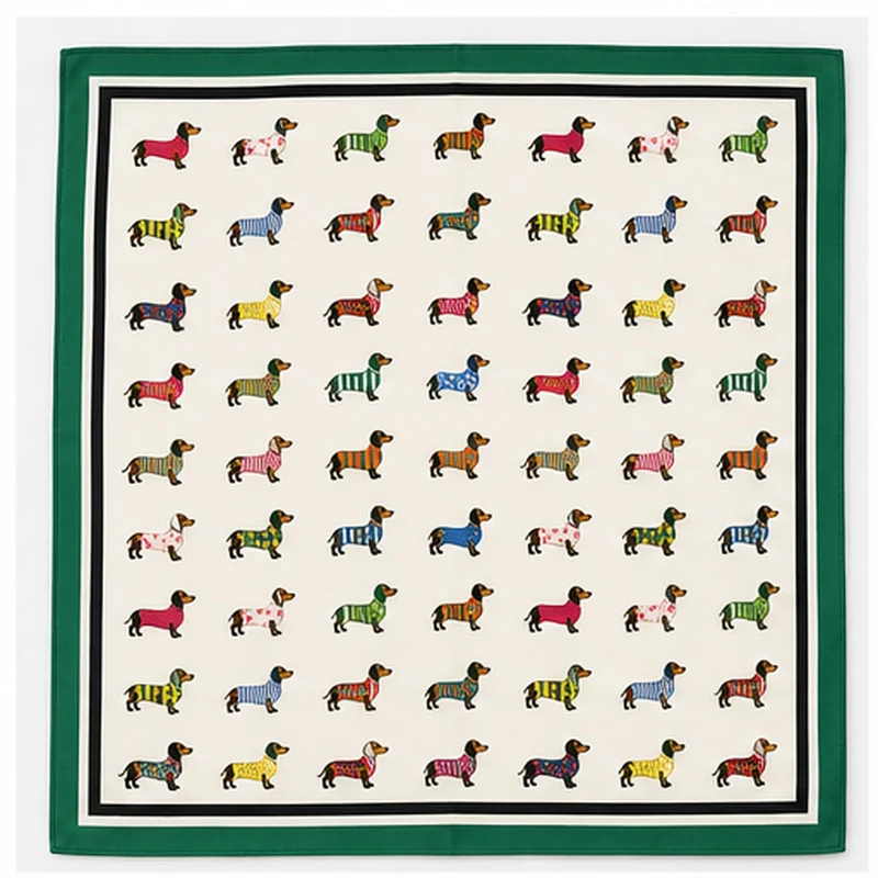 HS Vierkante 70x70 Sjaal Hondjes - 1 Design
