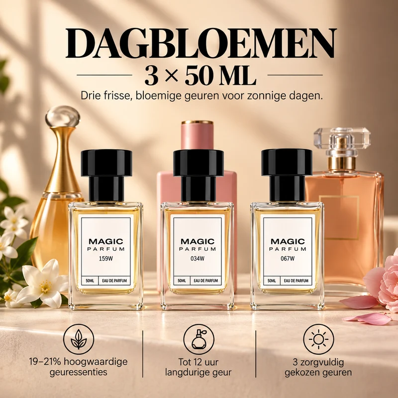 Dagbloemen – 3X 50ml Parfumflesjes