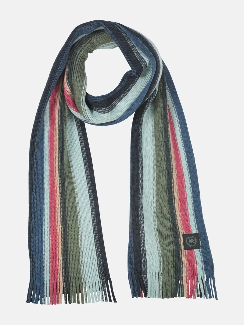 Strickschal mit Längsstreifen aus leichter Kunstfaser