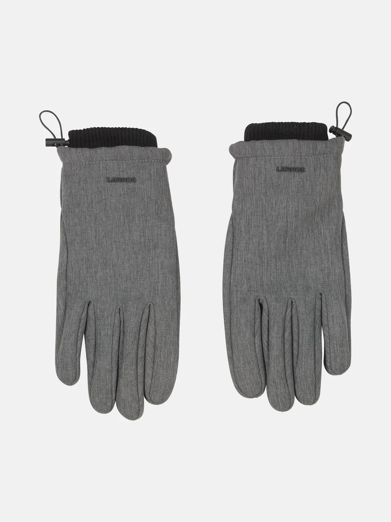 Robuste Handschuhe in Melange-Optik aus Kunstgewebe