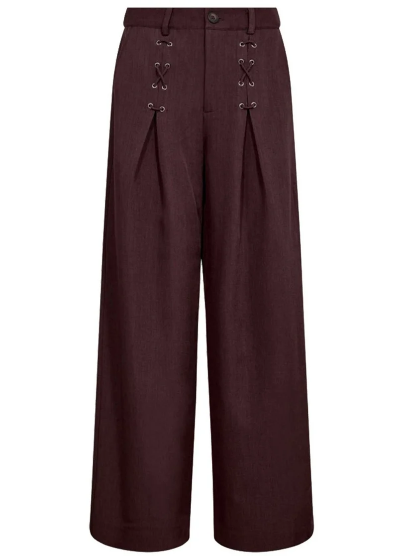 Co Couture LunaCC Eyelet wide LL pants bordeaux rood
