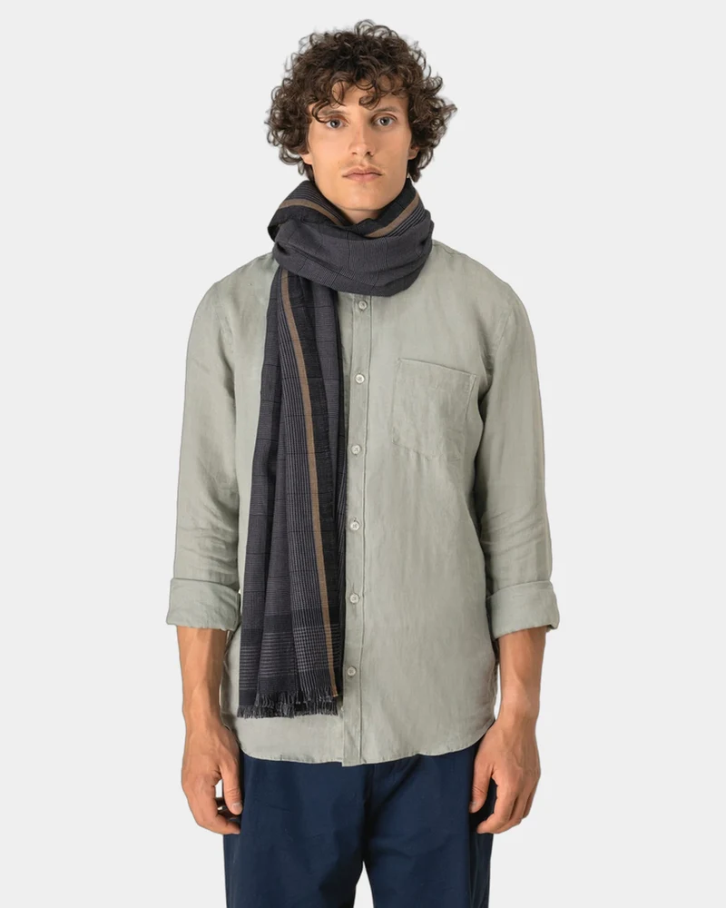 Sjaal geruit katoen viscose met franjes om te personaliseren
