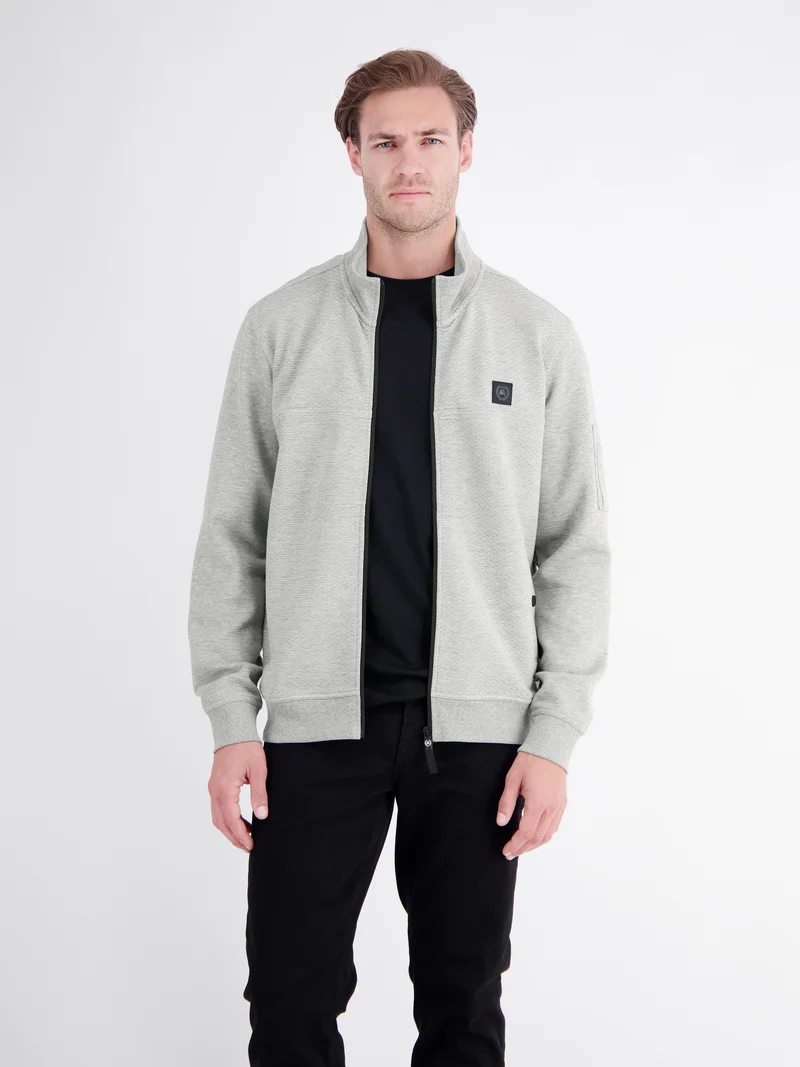 Sportive Sweatjacke mit Stehkragen aus robustem Baumwollmix