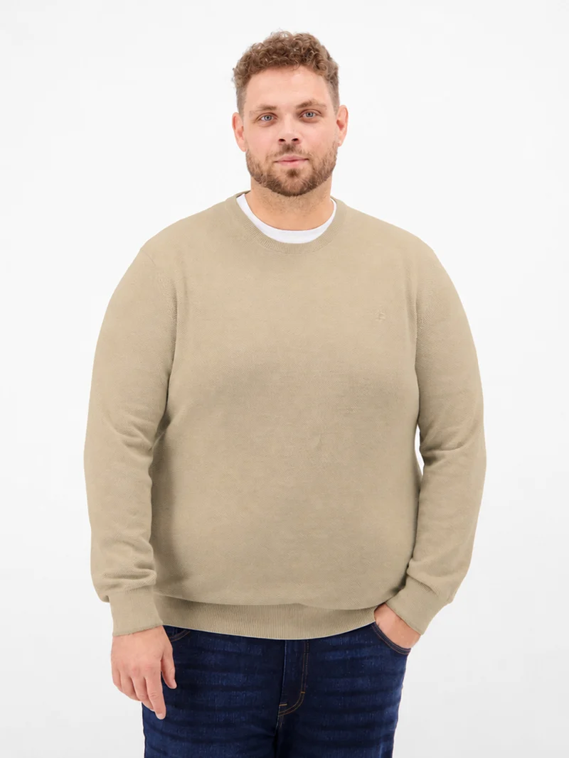 Strickpullover aus Baumwolle in 2-Tone-Optik, große Größen