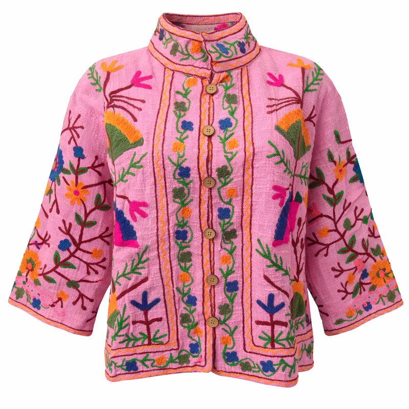 HS Cotton Jacket - Met Knopen - Leaf Design - comfortabele pasvorm - 5 kleuren