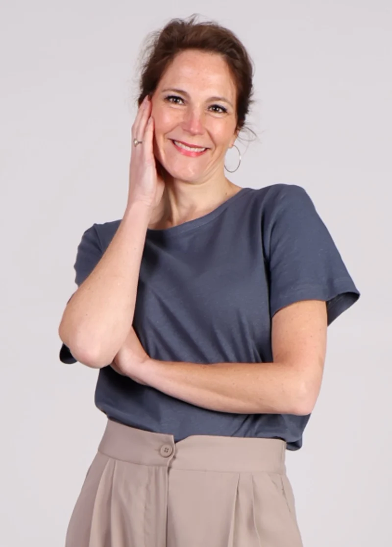 Modstrom Holt basic T-shirt linnen donkerblauw