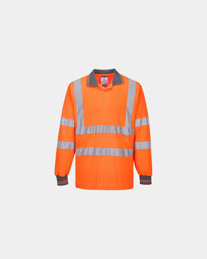 Polo HV lange mouwen piqué 175 g/m² om te personaliseren