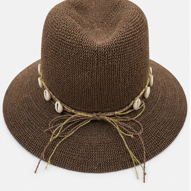 HS Strohoed Cowboy met Schelpenband - Meerdere Kleuren