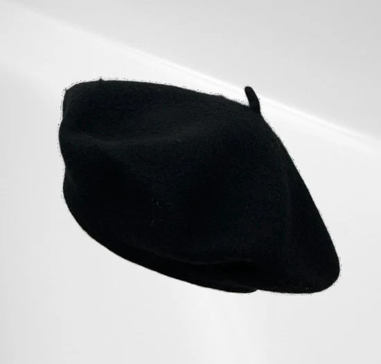 Baret Zwart Wol
