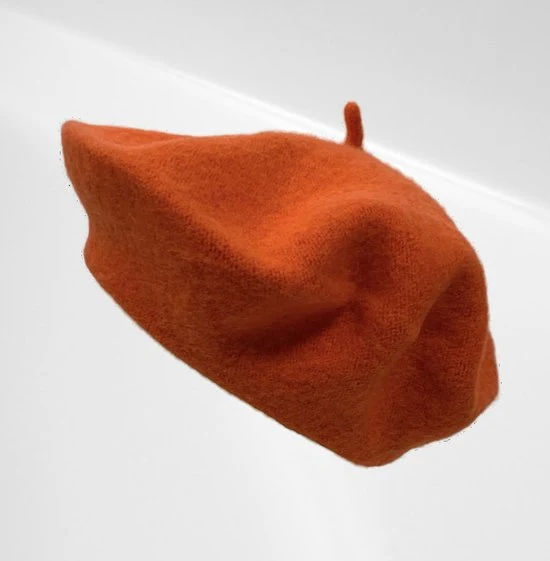 Baret Oranje Wol