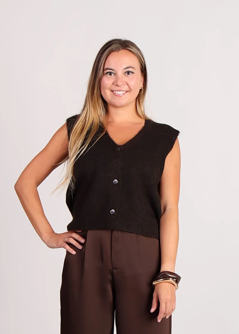 Grace & Mila Santa gilet gebreid bruin