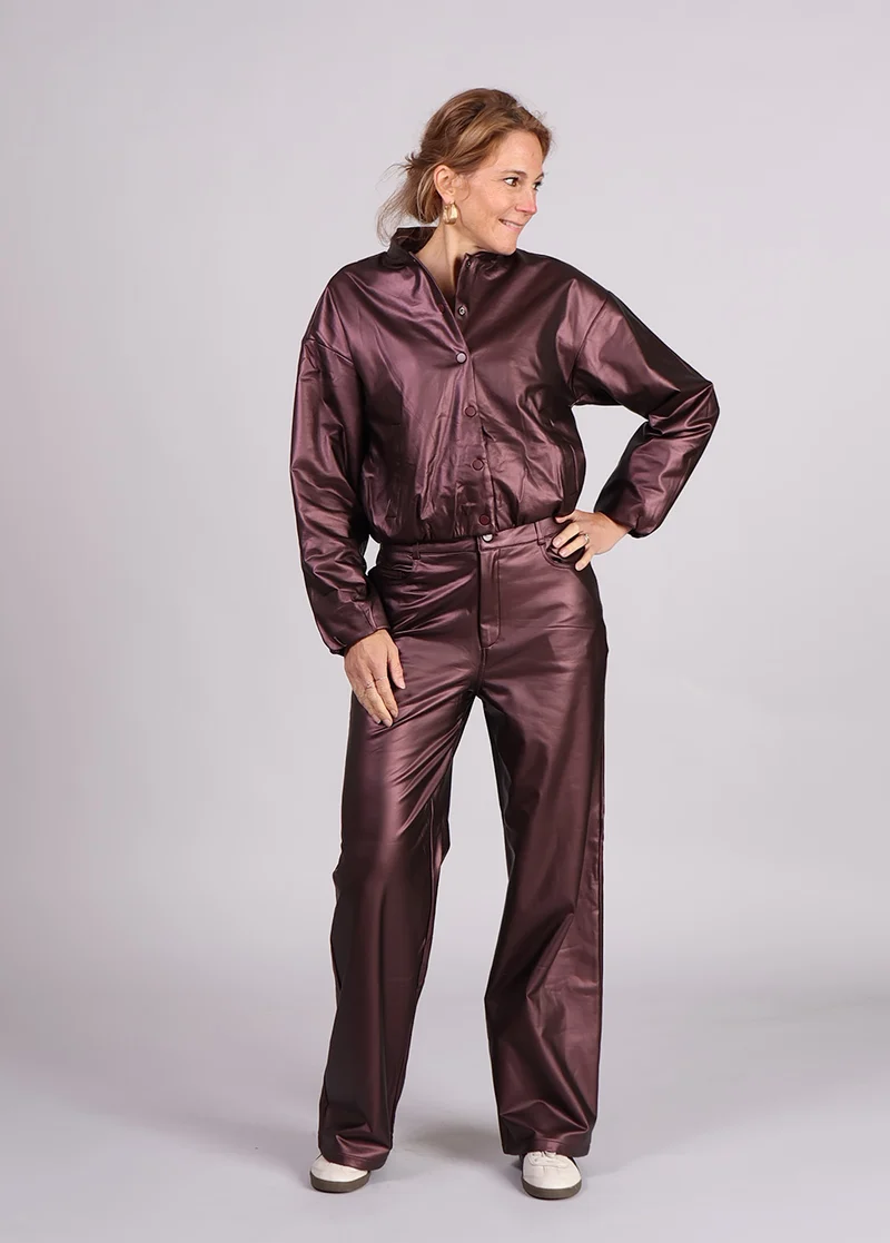 Studio Amaya Harper broek glanzend bruin