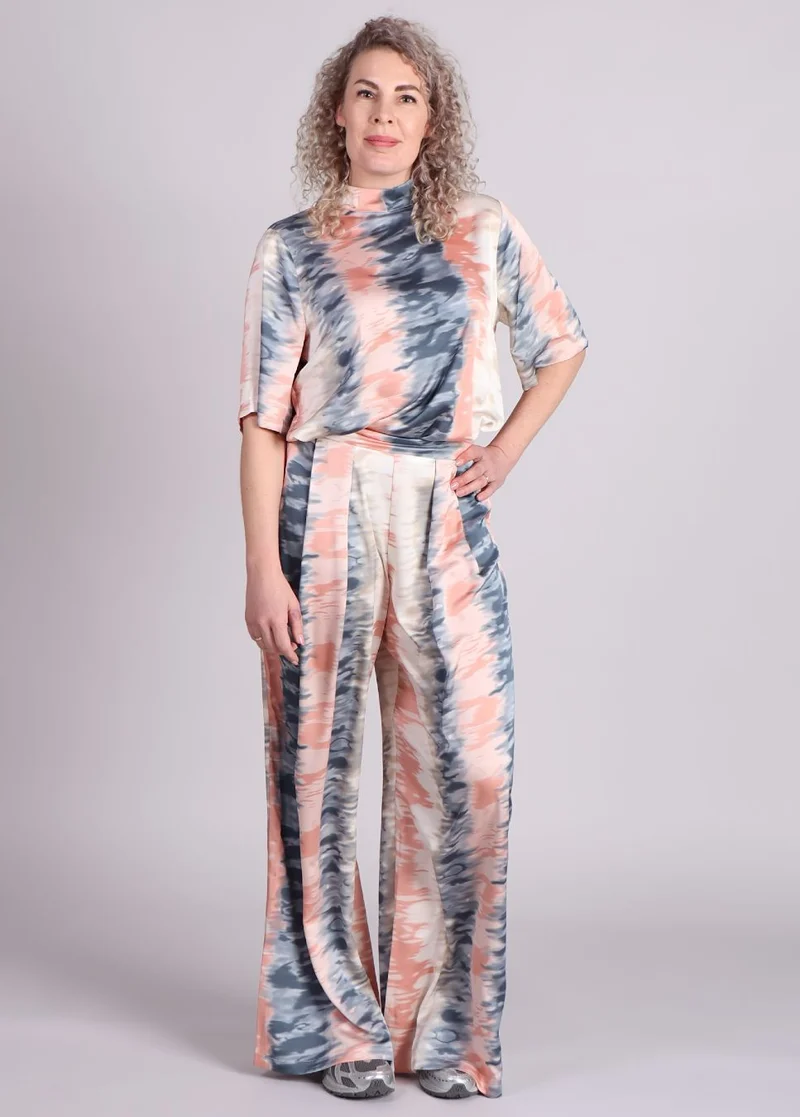 Studio Amaya Ella broek tie dye wide leg roze