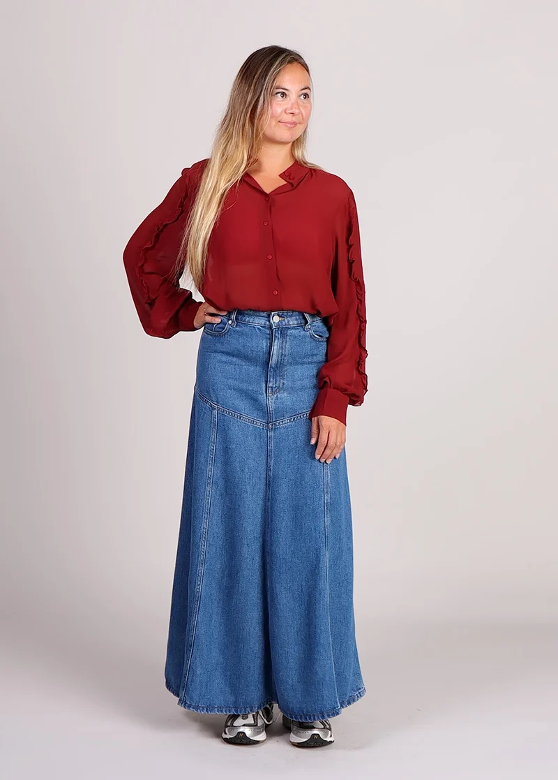 MSCH Copenhagen MSCHKasandra Orabella blouse met ruches rood