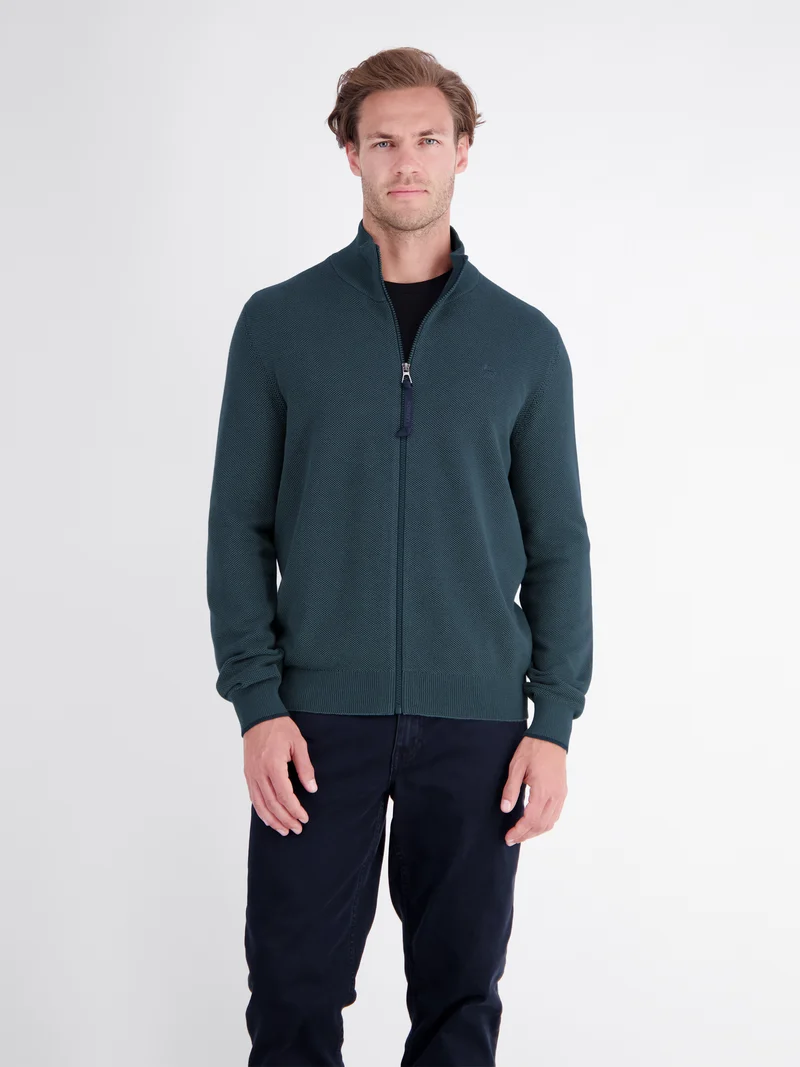 Sportive Strickjacke aus Baumwolle in modischer 2-Tone-Optik