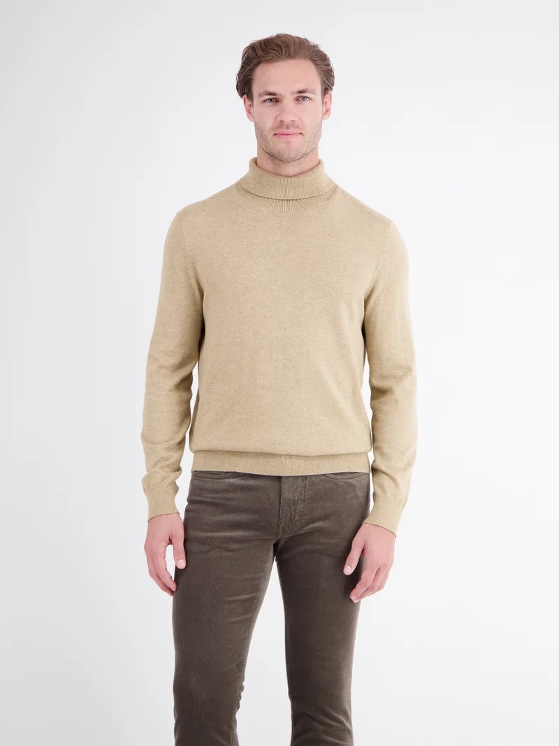 Eleganter Strickpullover mit Rollkragen aus reiner Baumwolle