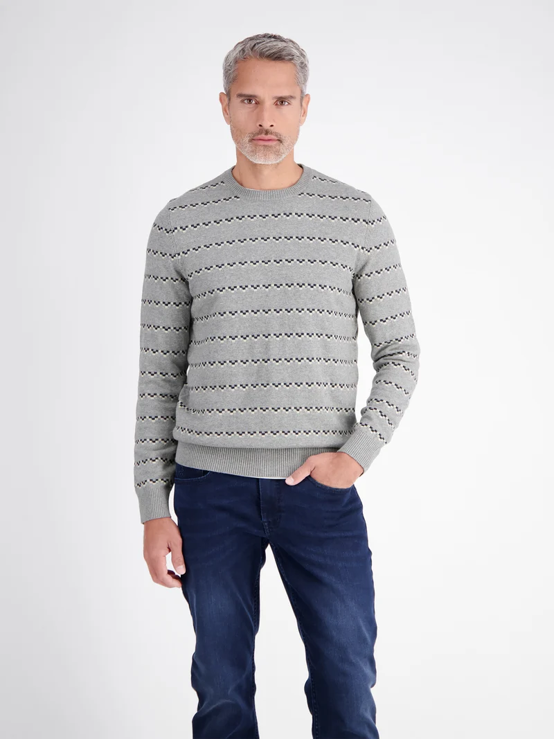 Strickpullover mit geometrischem Muster aus Mischgewebe