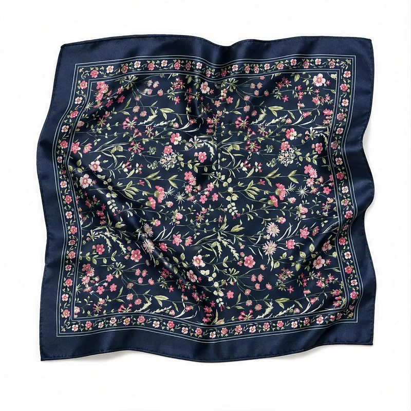 HS 70x70 Satijnen Look Sjaal Bloemenprint - Meerdere Prints