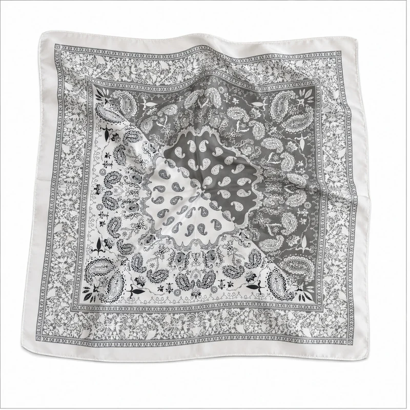 HS 70x70 Satijnen Look Sjaal Barok/Paisley - Meerdere Prints