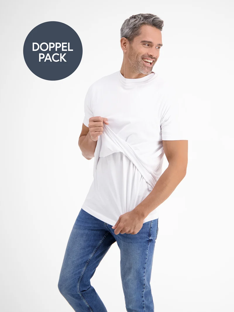 Doppelpack T-Shirt für Herren, Rundhals in Premium Baumwollqualität