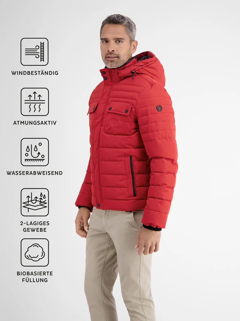 Steppjacke mit abnehmbarer Kapuze