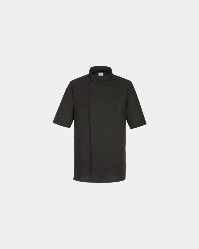 Chef-jas polyester fleece korte mouw om te personaliseren