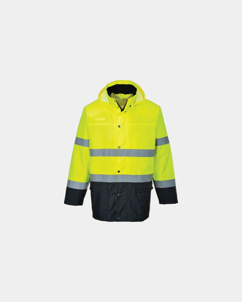 Regenjas HV tweekleurig verstelbaar om te personaliseren