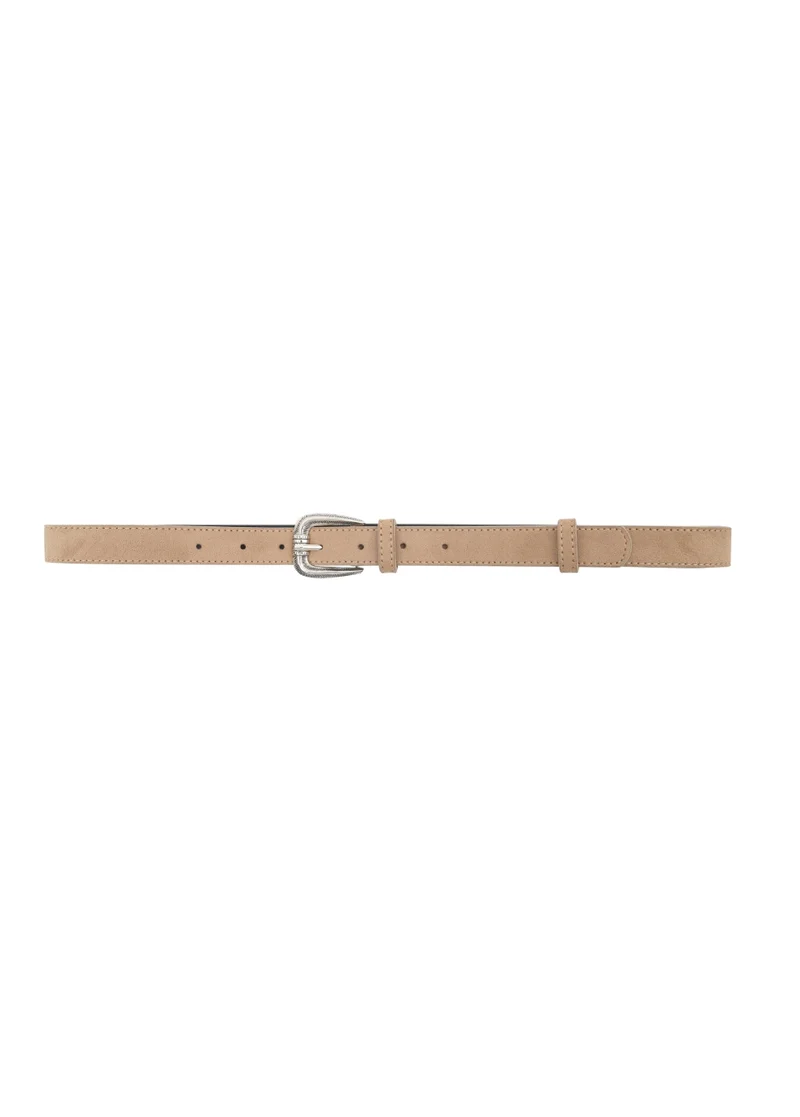 Grace & Mila Nomade riem met zilveren gesp Beige