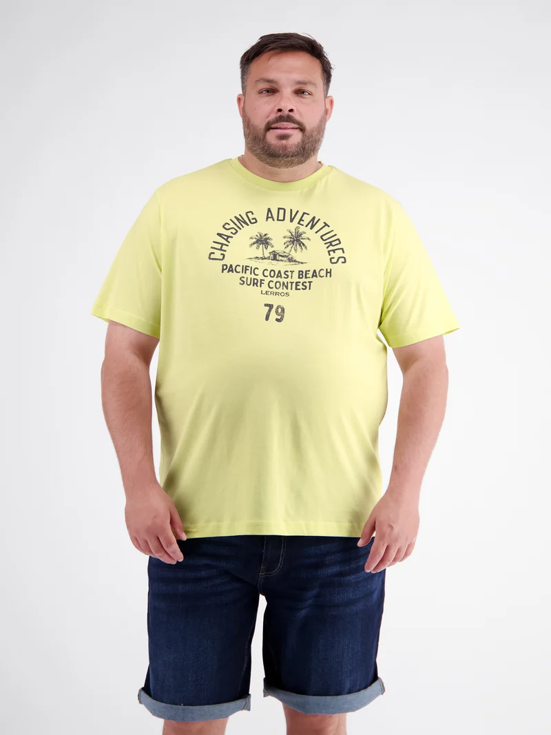 Sommerliches T-Shirt aus Baumwolle mit O-Neck, große Größen