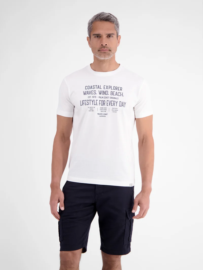 Sportliches T-Shirt aus Baumwolle mit coolem Slogan-Print