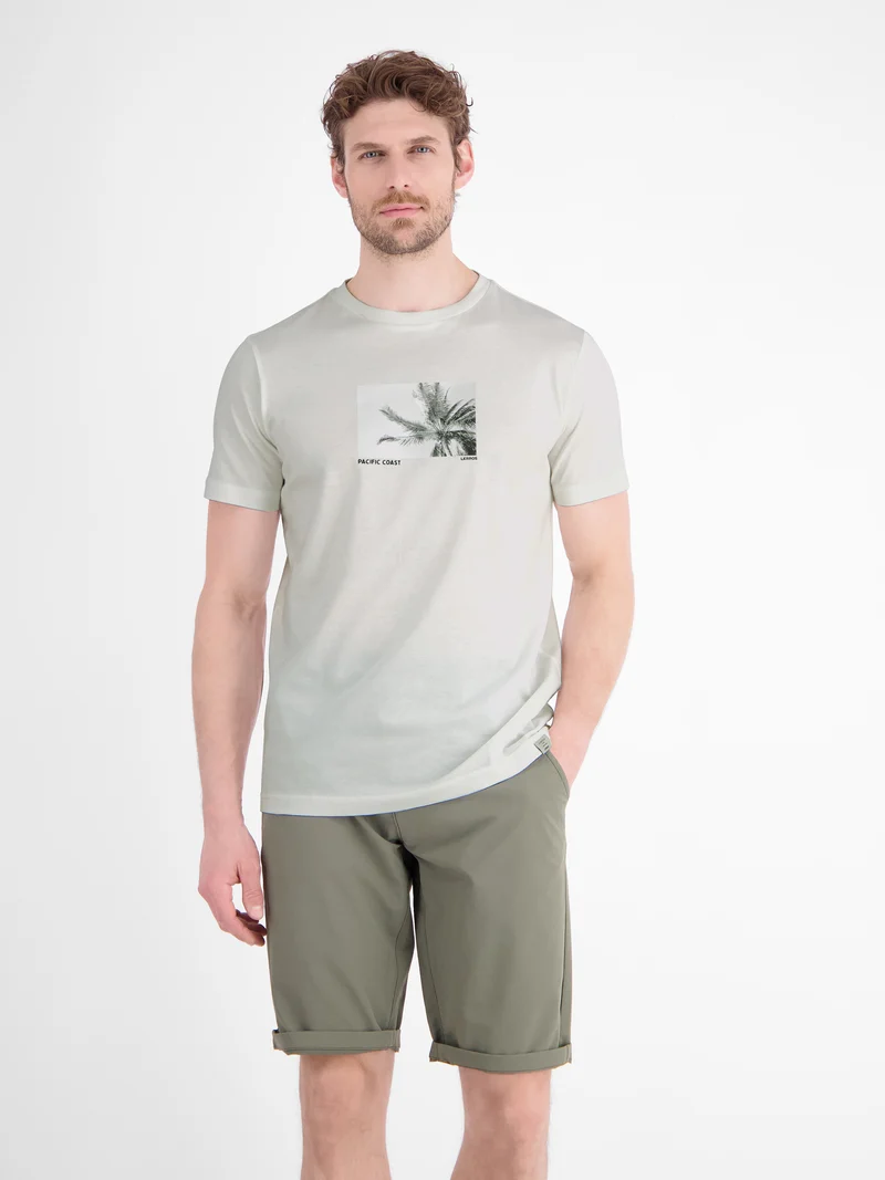 Baumwoll T-Shirt mit Motiv-Print und bequemem Rundkragen