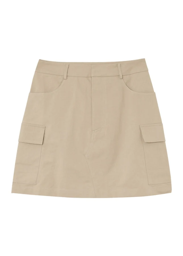 Grace & Mila Mariah korte cargo rok Beige