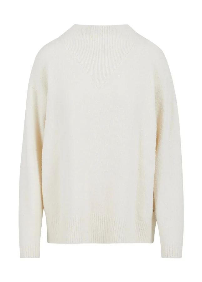 Coster Copenhagen trui boucle met hoge hals Wit
