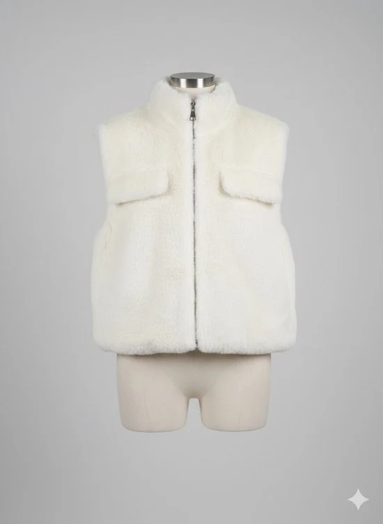 Premium Faux Fur Bodywarmer Wit