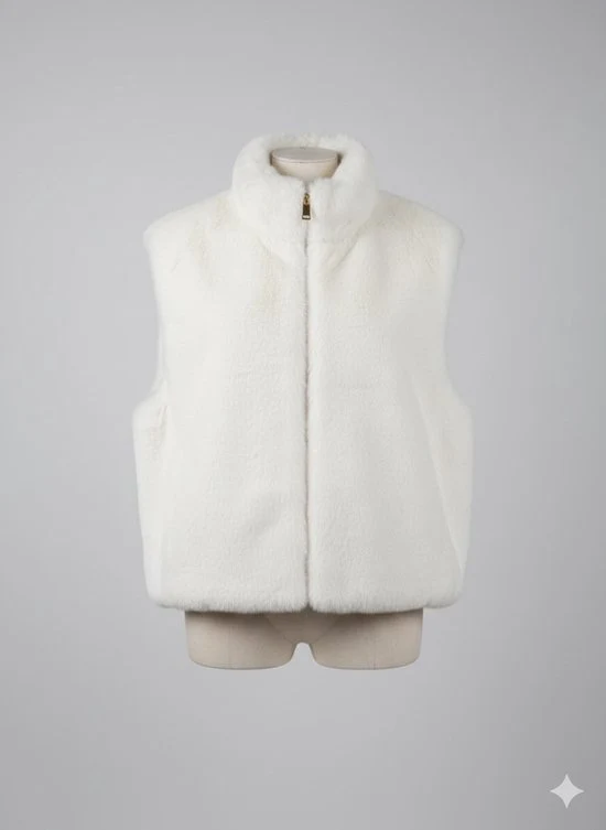 Premium Faux Fur Bodywarmer Wit