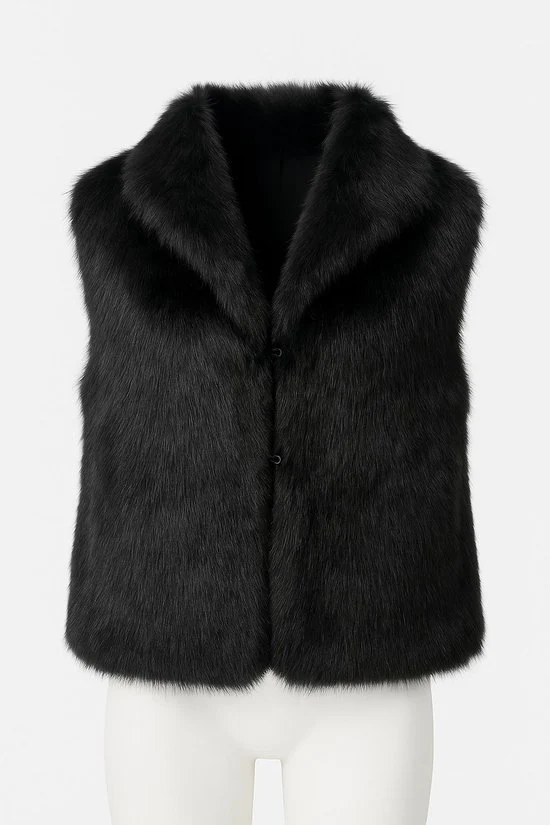 Faux Fur Mouwloze Jas
