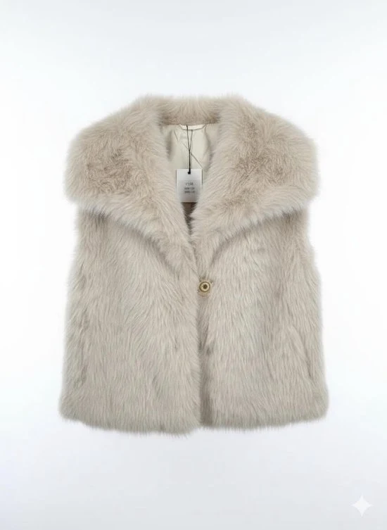 Faux Fur Mouwloze Jas