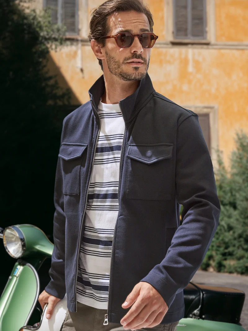 Sweatjacke mit Brusttaschen