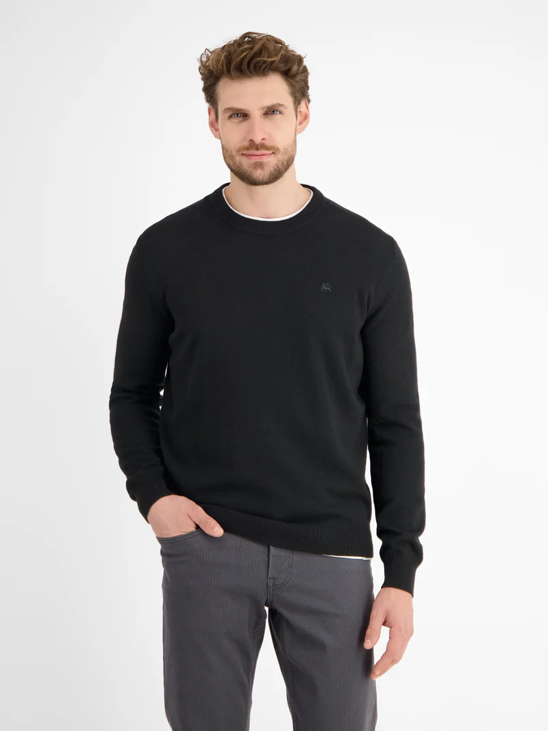 Strickpullover in weicher Schurwollqualität mit Kaschmiranteil