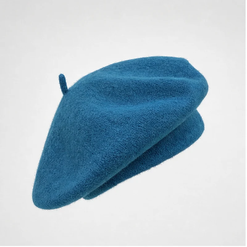 Baret Blauw Wol