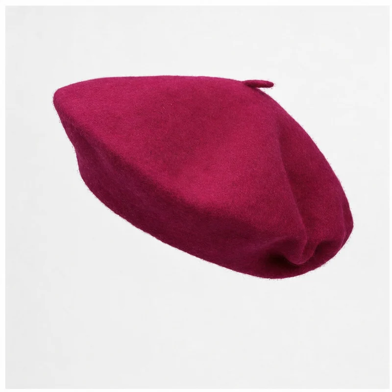 Baret Donkerroze Wol