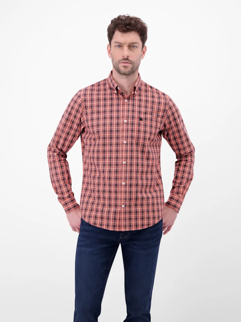 Karohemd mit Button-Down-Kragen
