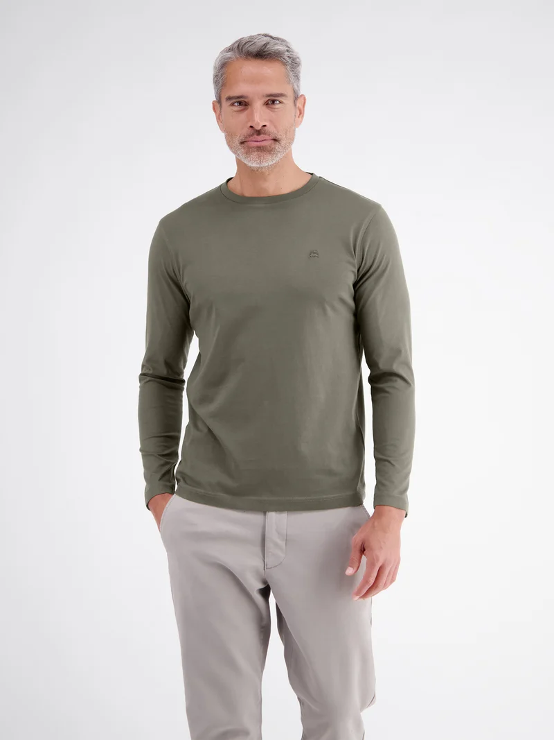 Leichtes Baumwoll-Longsleeve-Shirt mit bequemem Rundkragen