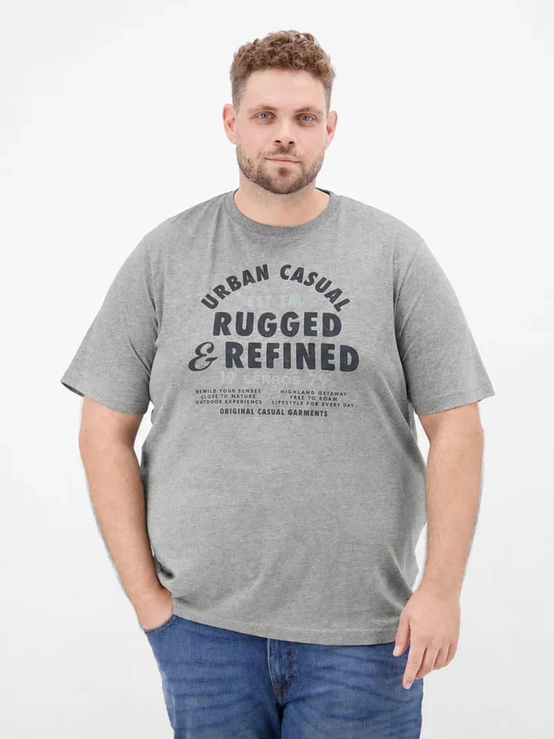 Baumwoll-T-Shirt mit lässigem Logo-Print in großen Größen