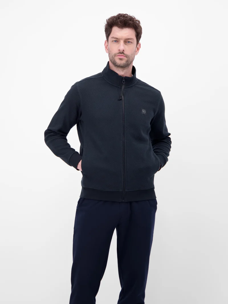 Sweatjacke aus flexiblem Baumwollmischgewebe