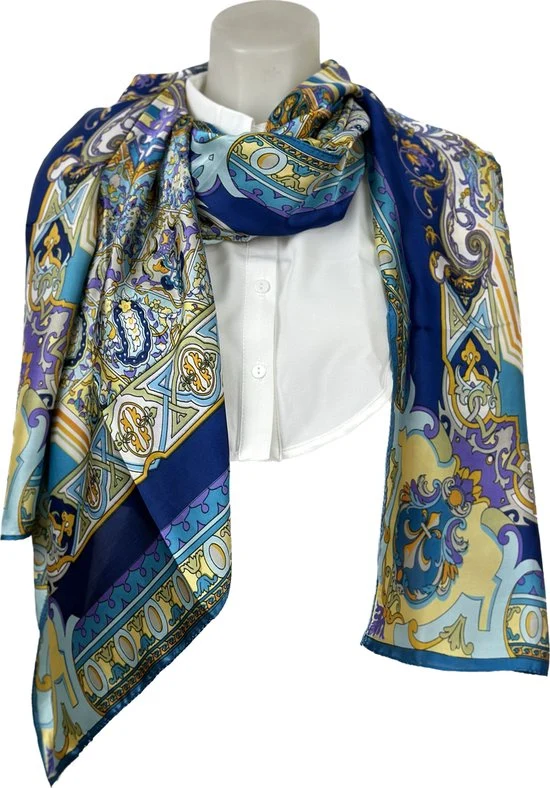 EcoChique Zijde Sjaal Marineblauw