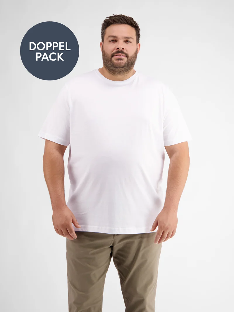 Rundhals Doppelpack T-Shirt für Herren in Premium Baumwollqualität