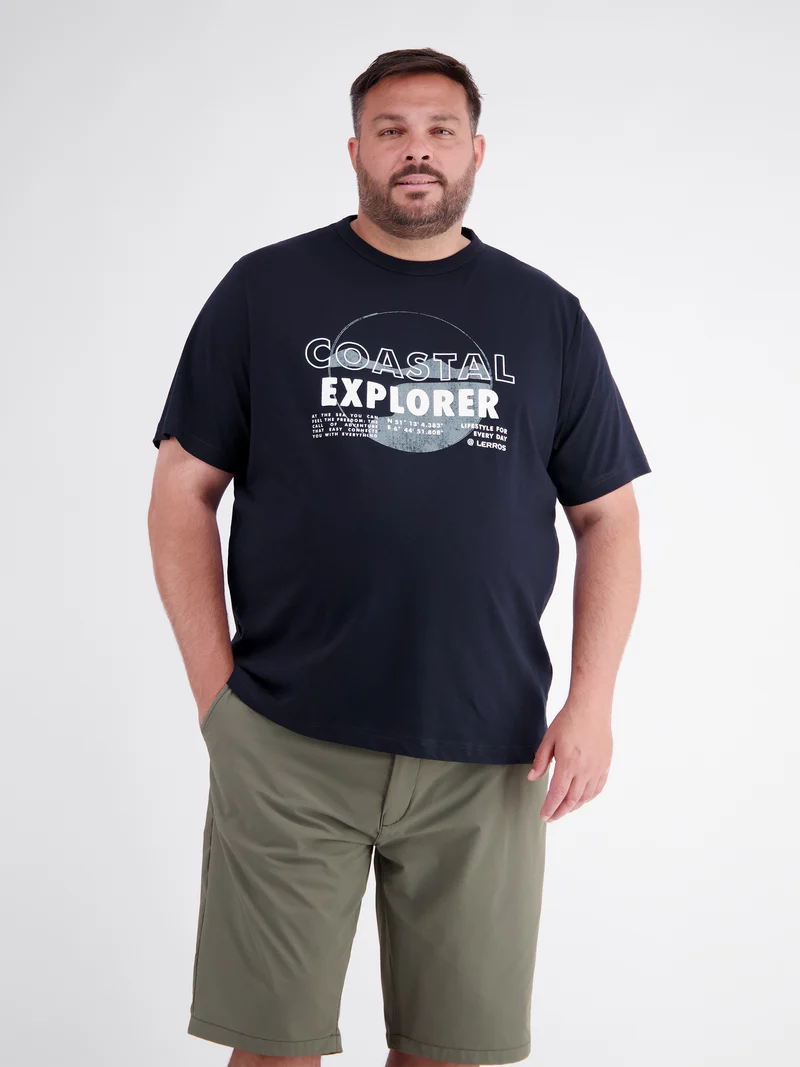 T-Shirt mit mit O-Neck in großen Größen