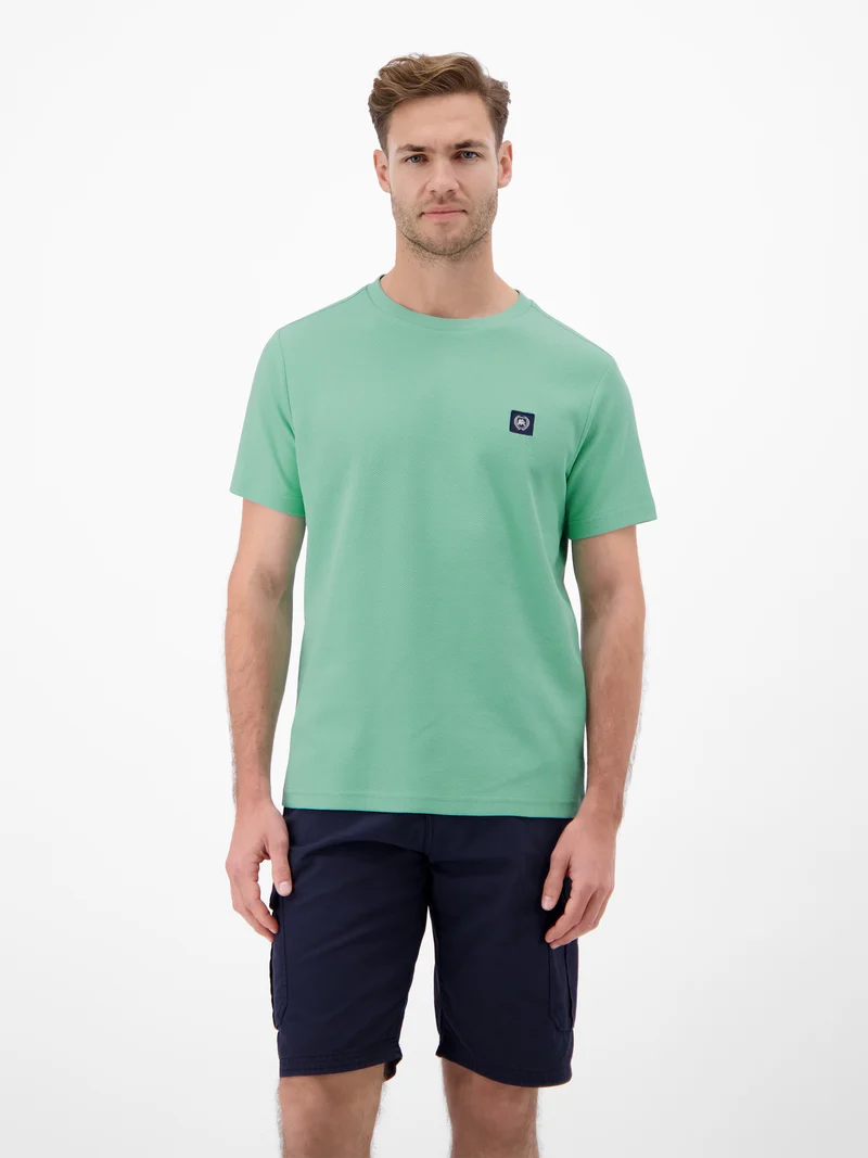 T-Shirt mit Waffelstruktur aus 100 % Baumwolle